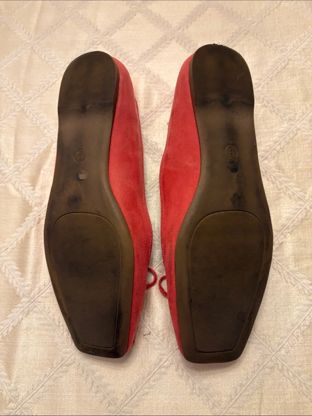 Liz Claiborne Coral Suede Square-Toe Ballet Flats